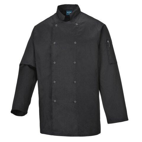 LOT DE 2 - PORTWEST C833 VESTE DE CUISINE SUFFOLK NOIR - TAILLE S
