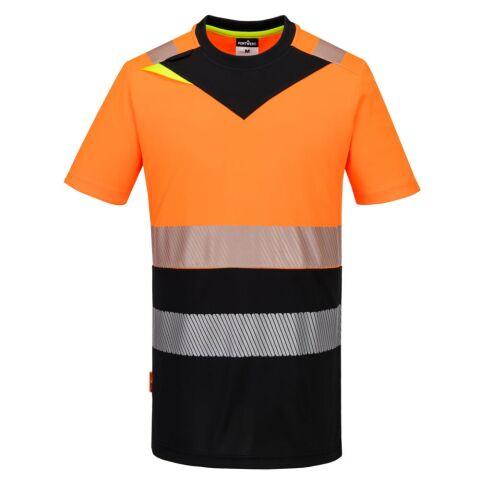LOT DE 2 - PORTWEST DX434 T-SHIRT DX4 HV CLASSE 1 ORANGE/NOIR - TAILLE 6XL