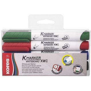 LOT DE 6 - MARQUEUR POUR TABLEAU BLANC 'K-MARKER', ÉTUI DE 4