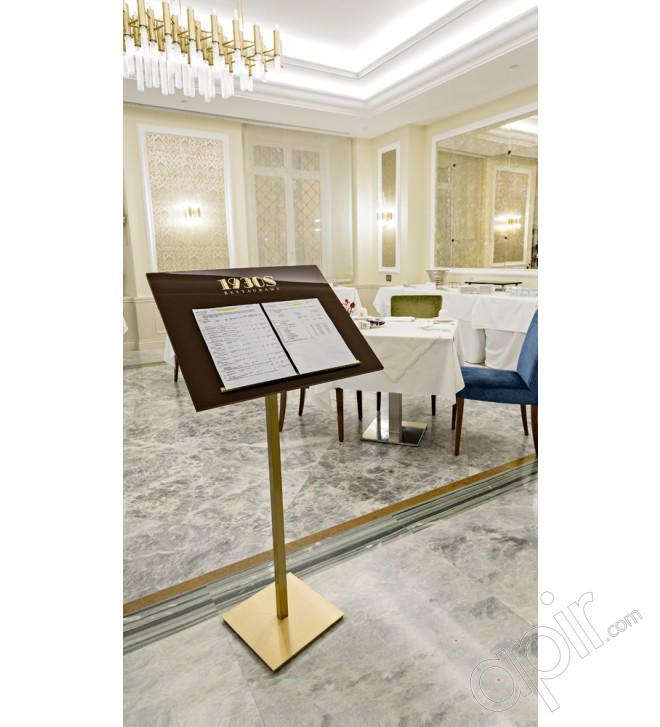 Lutrin en métal avec panneau en Plexiglas - Keirap - Pupitre pour menu restaurant_0