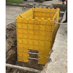 PLAST'UP ROTOMOULAGE Blindage de fouilles léger légo-kit 35 2,5x2,5x1.95m - JAUNE - jaune 0637962080759_0