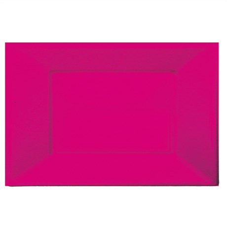 PLATEAU RECTANGULAIRE 23X33 CM PS FUCHSIA (VENDU PAR 20 LOTS DE 25)