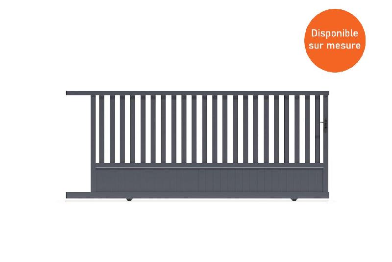 Portail coulissant semi barreaudé - 3750 / 1600_0