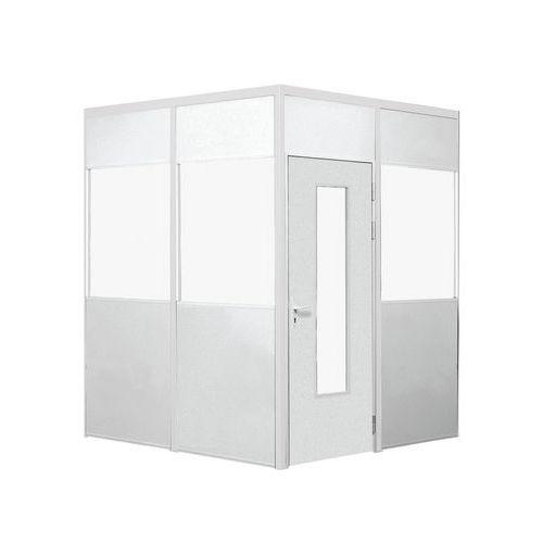 PORTE SIMPLE BATTANTE 1/2 VITR HT3M LARG1M MON TANTS BLANCS