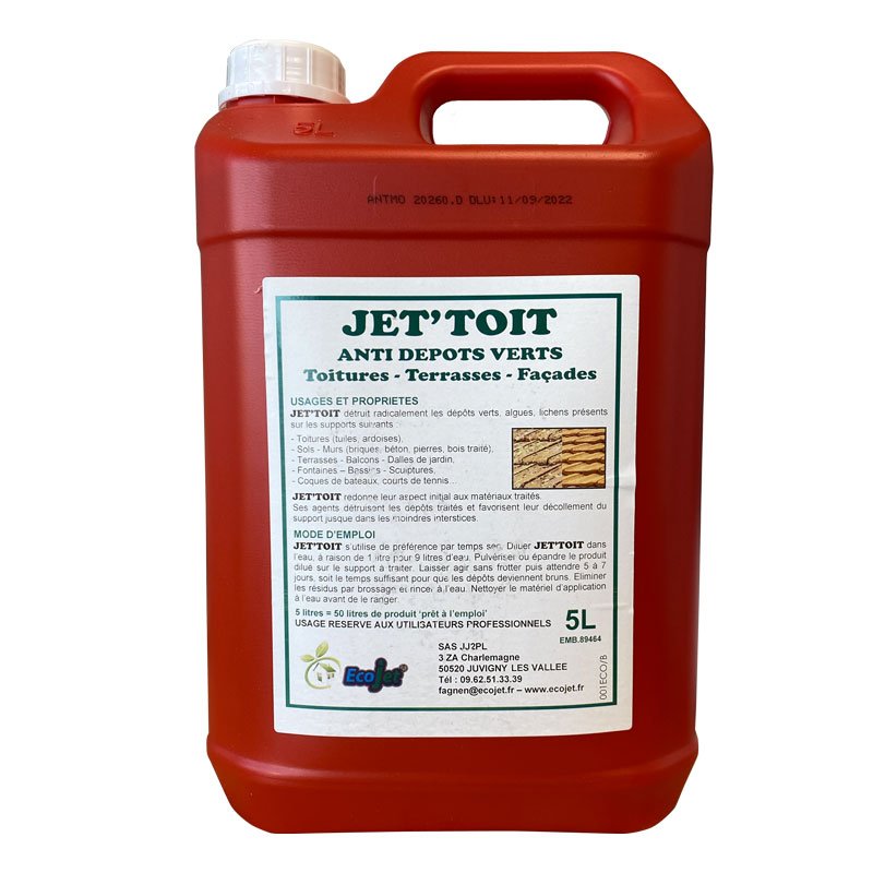 Produit anti-mousse pour toitures, murs et dallages - jet'toit p616_0