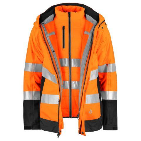 PROJOB 6445 PARKA 3 EN 1 - EN ISO 20471 CLASSE 3/2 - EN 343 3/2 ORANGE/NOIR - TAILLE M