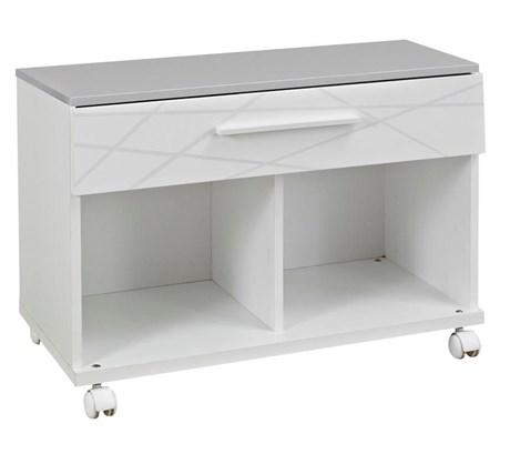 RANGEMENT BAS MOBILE BLANC GRAPHIQUE SUNDAY L.80CM