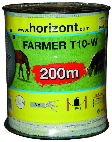 RUBAN FARMER T10-W 10MM BLANC 3 INOX 200M