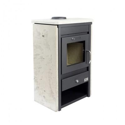 Sedan - Poêle à bois en pierre de Champagne - GF Flam - 9 kW - Chauffage d'appoint compact avec bûcher_0