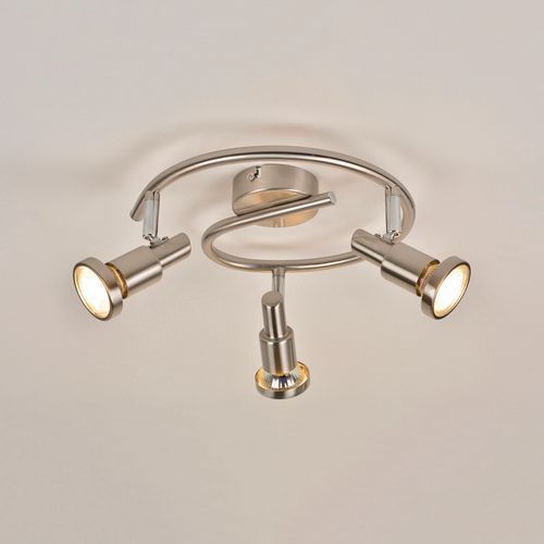 SPOT BASE RONDE 3 LUMIÈRES EN MÉTAL ALU BROSSÉ - COREP