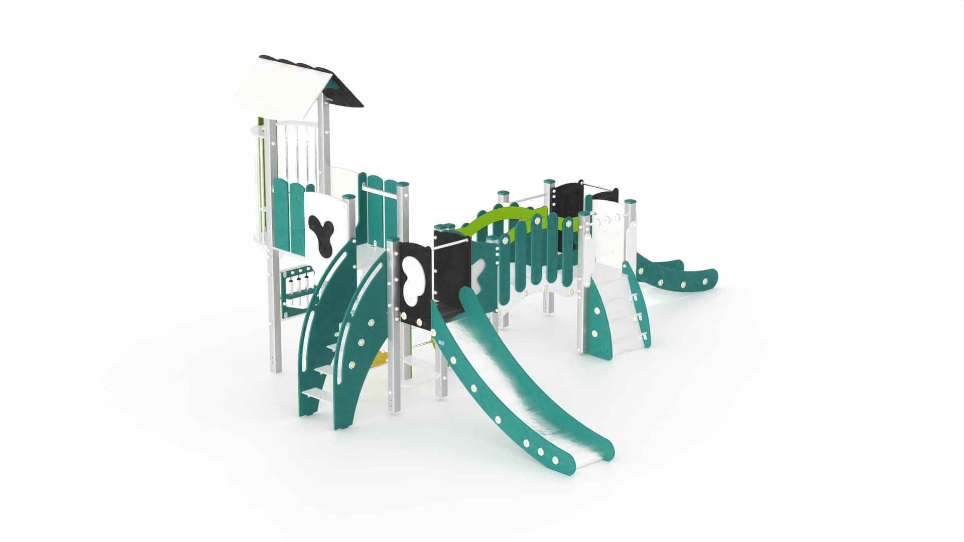 Structure multi-activités métallique chlorophylle fazenda - LD1BPMET4400 - 2 tours - Ludoparc_0