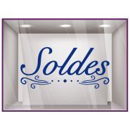 Sv25l57 x h26b049 - Adhésif pour vitrine - Stickers vitrines soldes avec volutes - Dimensions 57 x 26 cm_0