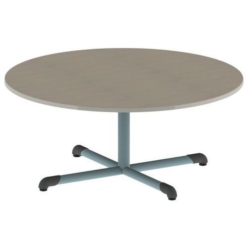 TABLE BANDANA ROND Ø120 T2 PC STR POLY. ÉRABLE G. BEIG/LAGON - MOBIDECOR