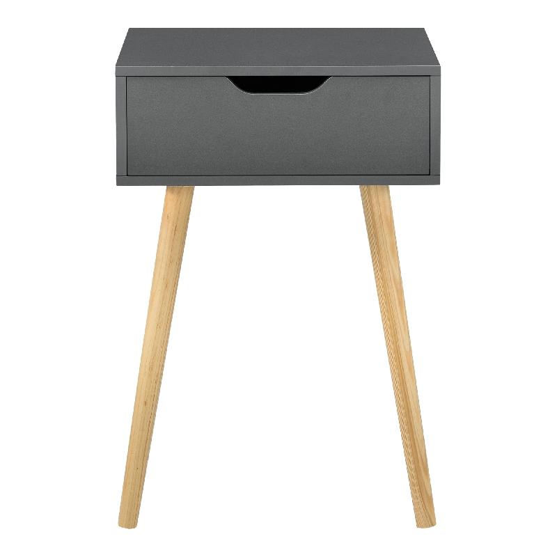 Table basse pour salon - meuble design avec tiroir en PVC - 60 cm - gris foncé - modèle 03_0006164_0