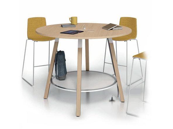 Table haute ronde Altare grand format bois massif_0