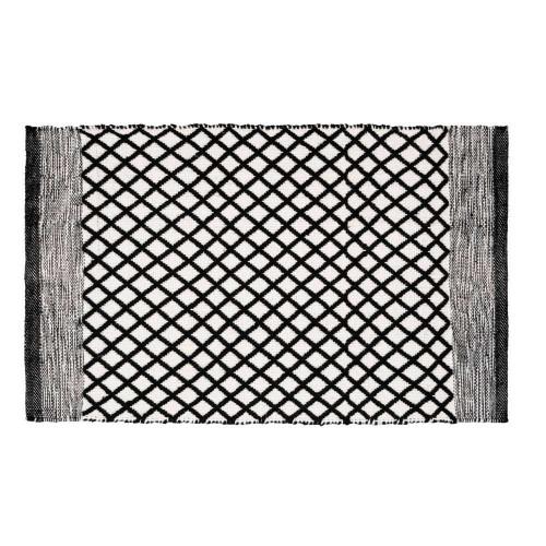 TAPIS DE BAIN 50 X 80 CM - 100% PET RECYCLÉ - NOIR ET BLANC - TARA WENKO