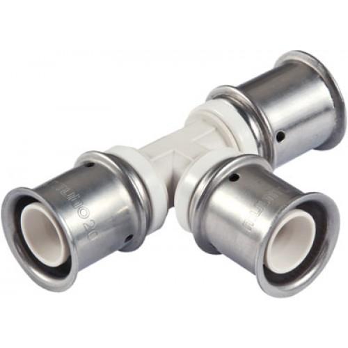 TÉ ÉGAL À SERTIR - POUR TUBE MULTICOUCHE - 25 X 25 X 25 MULTITUBO