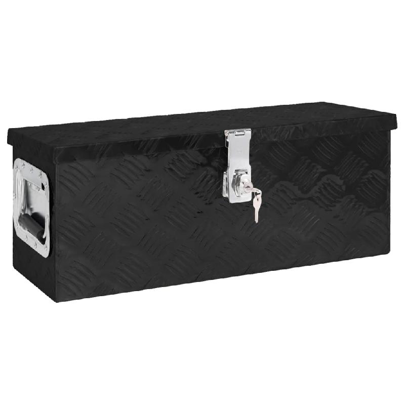 Vidaxl boîte de rangement noir 60x23,5x23 cm aluminium 152249_0