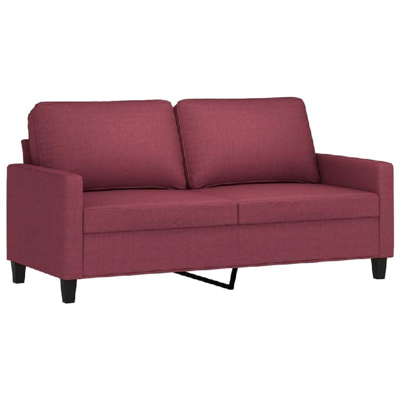 VidaXL Canapé à 2 places Rouge bordeaux 140 cm Tissu Modèle Ovessix - 359169_0