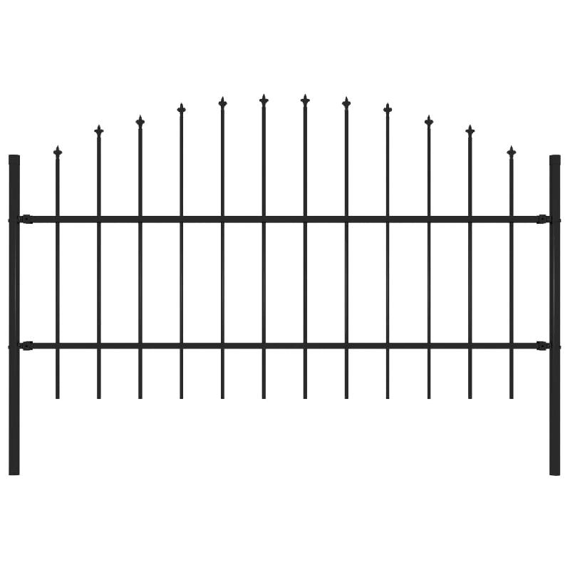 Vidaxl clôture de jardin avec dessus en lance acier 1,7 m noir 144941_0