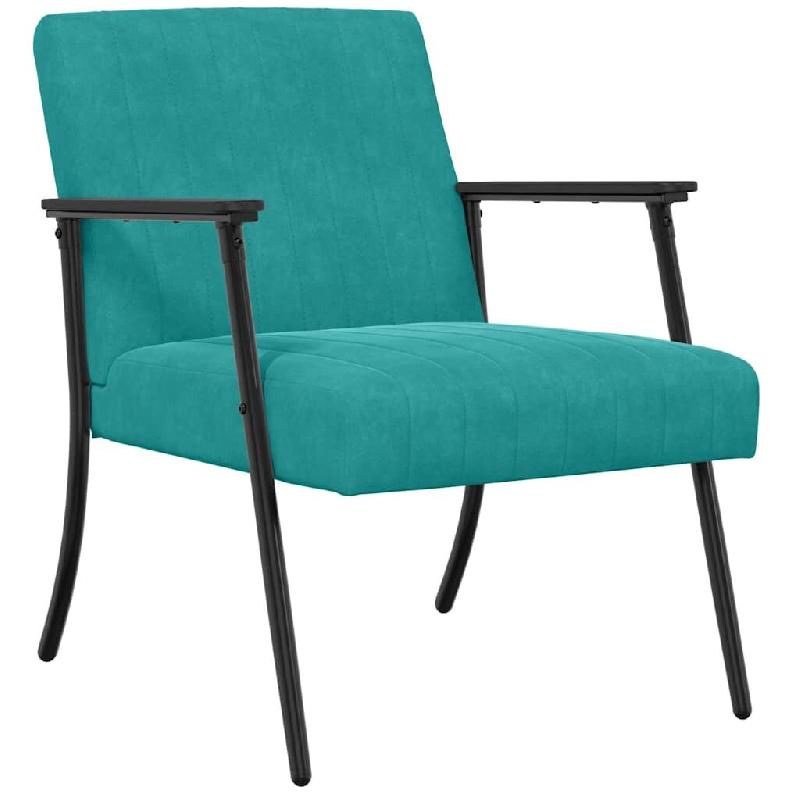 VidaXL fauteuil Turquoise 59 x 75 x 78 cm Velours Modèle Vega Office Nordique - 42017689_0