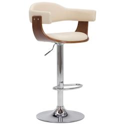 VidaXL Tabourets De Bar Lot De 2 Crème Bois Courbé Et Similicuir - beige 283114_0