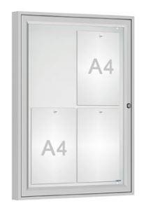Vitrine extérieure Classique anodisée - Simple face - Taille de 4 à 21 A4 - Plexi chocs ou Verre sécurisé 4 mm - Porte battante réversible ou levantes - Fabrication Française_0