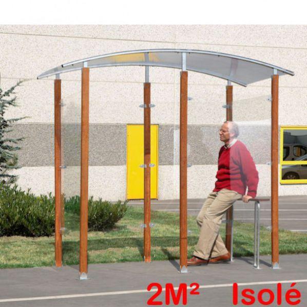 Abri fumeur mural Rolléco - 2 m² isolé avec banc assis-debout_0