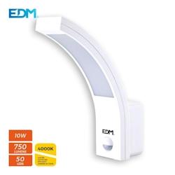 Applique murale Led 10W 750Lm 4000K Ip54 6,6X18,8X25Cm avec détecteur de mouvement Edm - 8425998325355_0