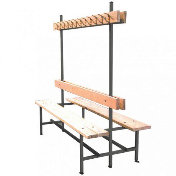 Banc vestiaire double face avec patère - Rolléco - L 1500 mm_0