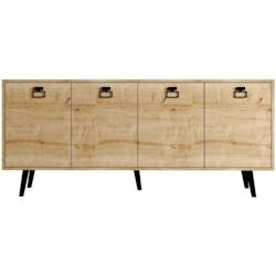 Buffet 4 portes en aggloméré Mirza Modern chêne Hanah Home - 8684284023836_0