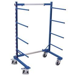 Rayonnage cantilever mobile réglable - simple face - capacité 400kg - bras réglables - roues anti-trace_0