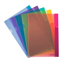 CHEMISES COIN POLYPROPYLÈNE 18/100E COULEURS ASSORTIES - PAQUET DE 24 - COLOR COLLECTION TARIFOLD A4