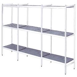 EURAST - Étagères en duralumin 3 niveaux - 4637x370x1700 mm - 46373300 - inox 46373300_0