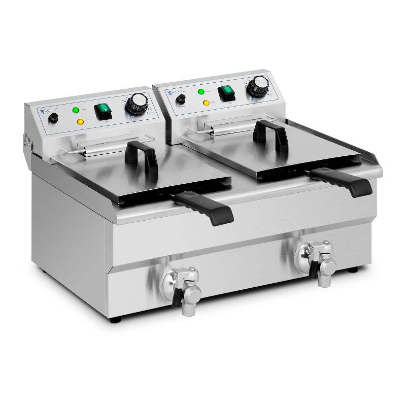 FRITEUSE ÉLECTRIQUE 2 X 11 LITRES 230 VOLTS PROFESSIONNELLE ACIER INOXYDABLE 14_0003987_0