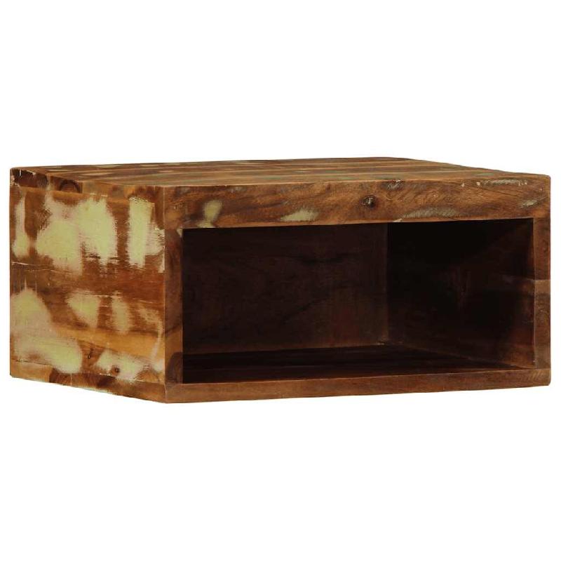 Helloshop26 - Meuble TV mural gain de place rangement 40 x 30 x 19 cm en bois massif de récupération multicolore 02_0057696 - Bois massif 3000240175_0