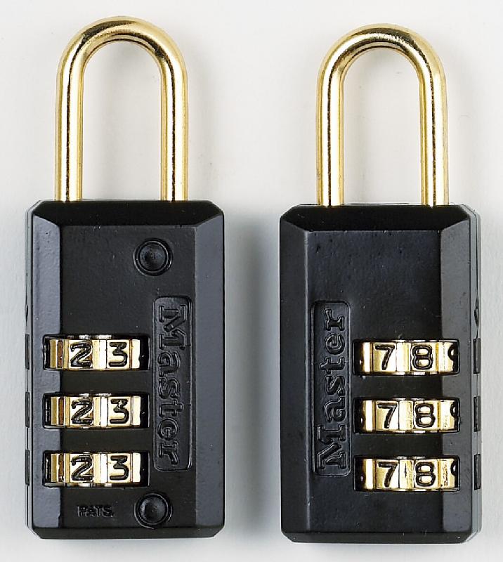 Lot de 2 cadenas à combinaison MASTER LOCK - acier 20 mm, combinaison 3 chiffres, pour fermetures éclair_0