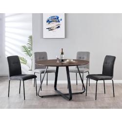Möbilia Chaises de salle à manger Möbilia, lot de 2 | Revêtement en tissu | Structure en acier mat | L 44,5 x P 55,5 x H 87 cm | Gris foncé - noi_0