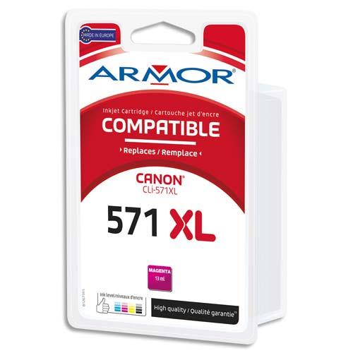 Armor cartouche compatible Canon CLi-571XL magenta B12670R1 - remanufacturée haute capacité_0
