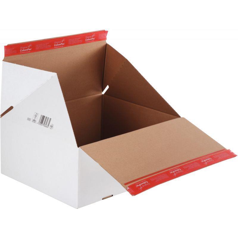 Paquet de 10 boîtes d'expédition/envoi retour 389x324x160 - Bande d'arrachage intégrée - Fermeture autocollante - Adaptées chariots DHL_0