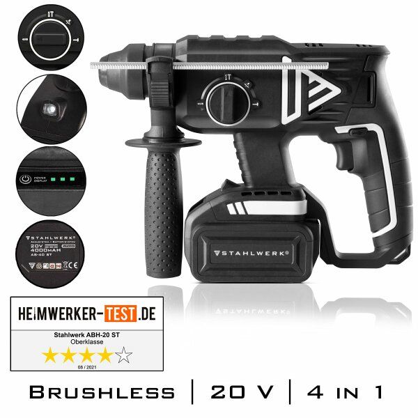 Perforateur & burineur - STAHLWERK ABH-20 ST 20V - Brushless - Force d'impact : 2 joules - Réf. 1906_0