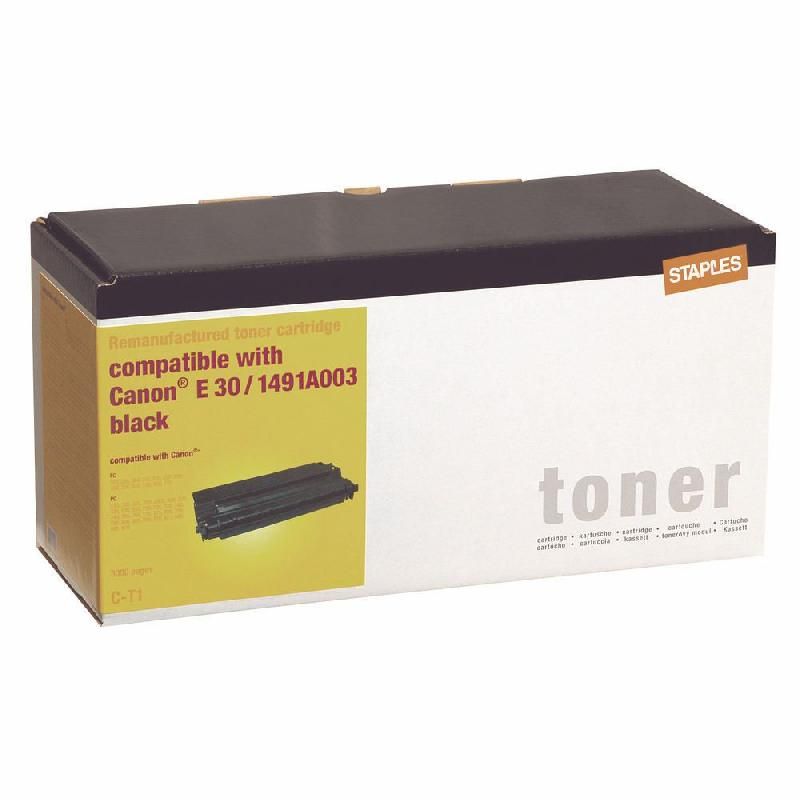 STAPLES TONER REMIS À NEUF E-30 N (350921-031) - COMPATIBLE: CANON - COULEUR: NOIR