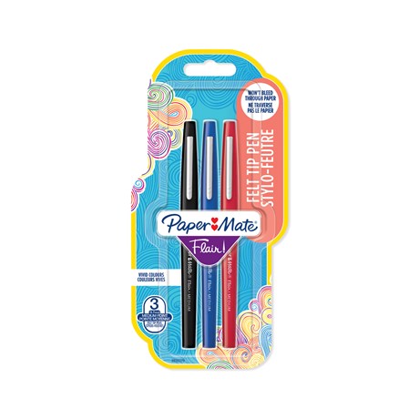 STYLO FEUTRE FLAIR COLORIS ASSORTIS (VENDU PAR 3)