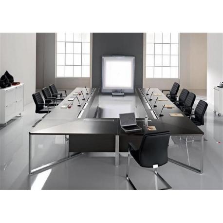 Table de réunion I-MEET en U - Référence IMEET01 - L 480 x 320 cm - Ton Wengé - Fabricant LAS_0