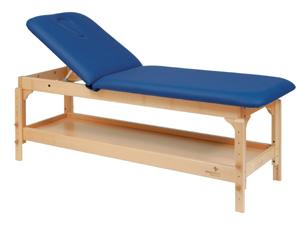 Table de massage fixe en bois de hêtre - Luxe C-3220M44 - réglable en hauteur avec dossier relevable et cavité faciale_0