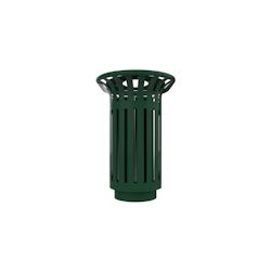 TULIPE - Corbeille extérieure à poser ou à fixer 2x40L avec couvercle vert mousse - 54561 - ROSSIGNOL - vert acier 54561_0