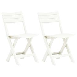 VidaXL Chaises De Jardin Pliables Lot De 2 Plastique Blanc - blanc 48786_0