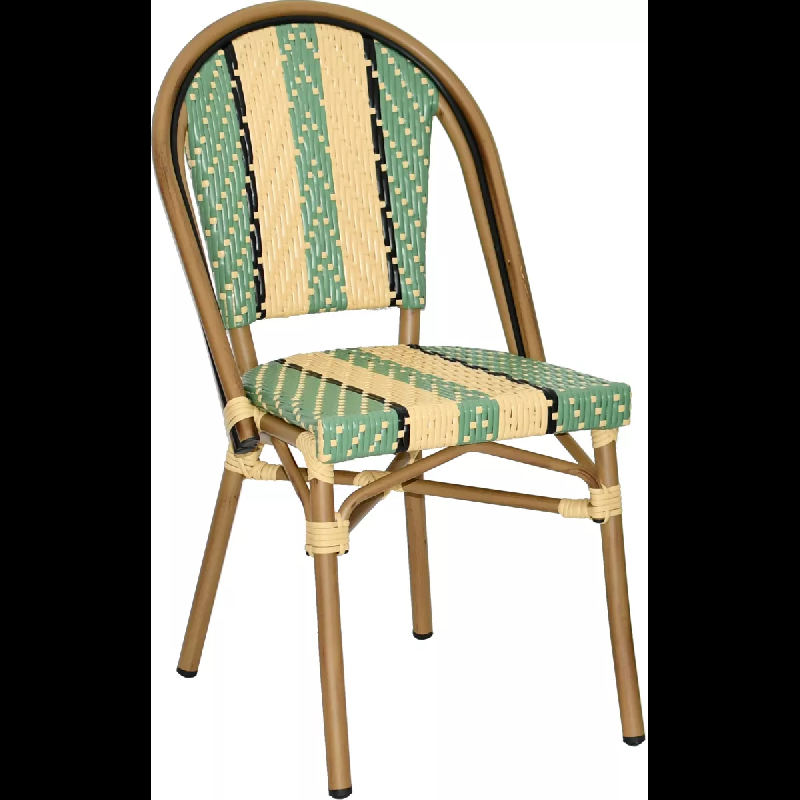Chaise de restaurant ACHERY - aluminium rotin tressage nylon - bistrot extérieur_0