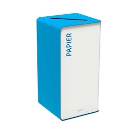 CUBATRI - Borne de tri blanc avec bac 40L papier bleu - 55850 - ROSSIGNOL - bleu métal 55850_0