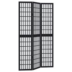 Décoshop26 - Paravent séparateur de pièce cloison 3 panneaux en bois de paulownia noir DEC030807 - noir 3000258129802_0